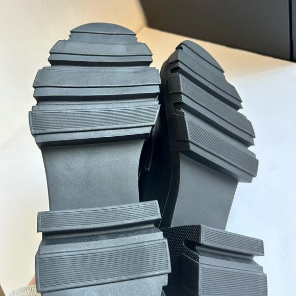 JustFab Drew Lug Sole Loafer Black Size 8.5 - Picture 6 of 9